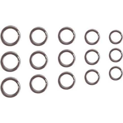 200PCs Connecting Fishing Rings Sets Stainless Steel Split Rings Hard Bait Lure Accessories Tackle High Strengthen O Ring Pesca
