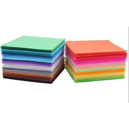 40pcs/set 1mm Thickness Polyester Cloth Felts Of Home Sewing Wedding Decoration Craft Cloths DIY Colorful Fabric Cloth