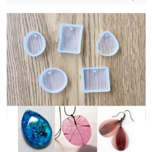 5pieces/set pendant silicone Mold Resin Silicone Mould handmade DIY Jewelry Making epoxy resin molds