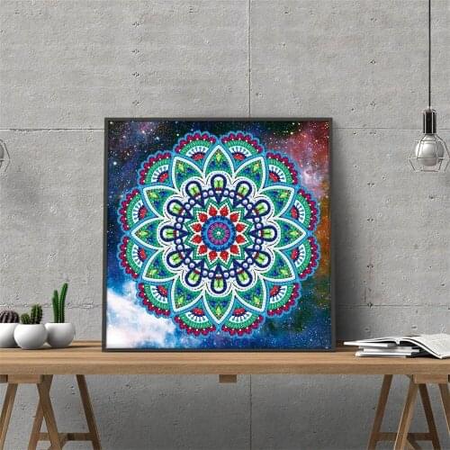 HUACAN 5D Diamond Painting Mandala Luminous Special Shaped Diamond Embroidery Animal Handmade Gift Home Decor