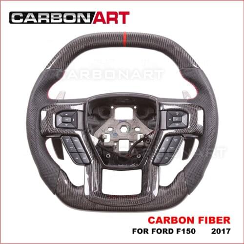 Real Carbon Fiber Car Steering Wheel Compatible With 2017 Ford F150 Carbon Fiber Performance in All Models