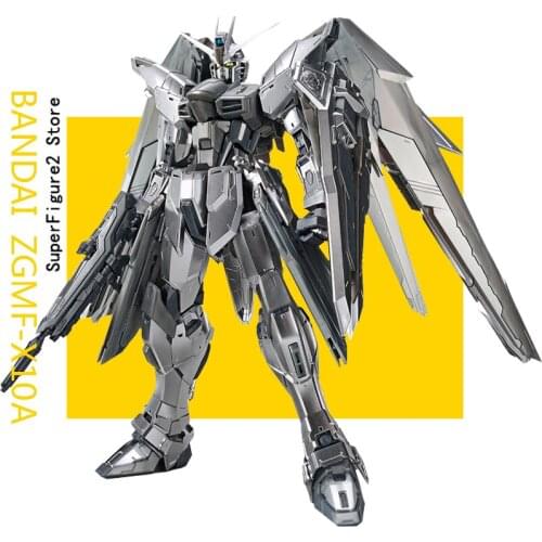 B A N D A I Assembly Model MG 1/100 ZGMF-X10A Freedom 2.0 Silvery THE G U N D A M BASE Limit Action Toy Figures