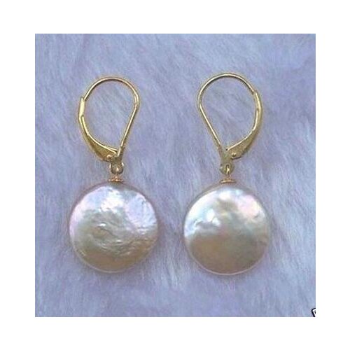 Free shipiing PERFECT NICE 12-13MM AAA SOUTH SEA WHITE PEARL EARRING 14k/20