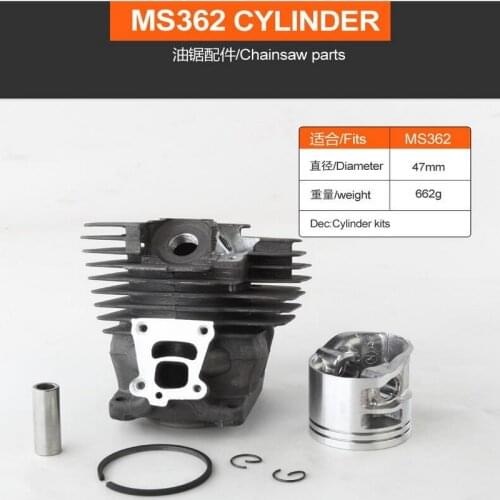 Free shipping of 1set ceramic coated cylinder assembly for stl MS362 chainsaw aftermarket repair&replacement high cost effect