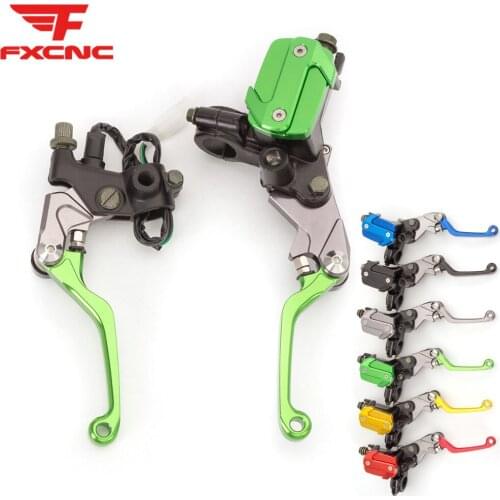 For Kawasaki KDX250SR KFX450R KLX150S 7/8" 22mm Brake Master Cylinder Reservoir Levers Hydraulic Brake Cable Clutch Motorcycle