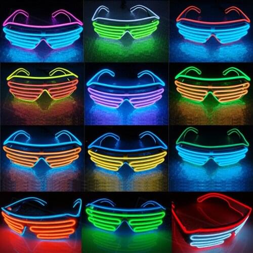 Two-Color Blinds Modes EL Flash Glasses Toys Luminous Lighting Colorful Glowing in the dark DJ Carnival Dance Bar Party Toys