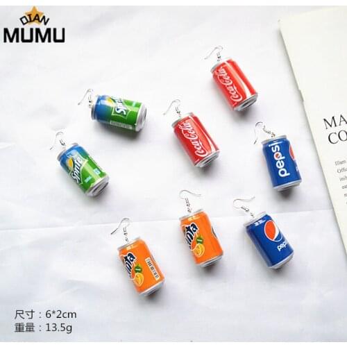 Statement creative drink bottle drop earrings interesting fruit drink interesting long ear jewelry women