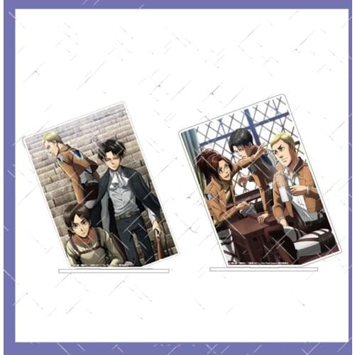 HOT Anime Attack on Titan Acrylic Transparent Stand Figure Model Plate Desktop Decor Toy Mikasa Levi Ackerman Armin Arlert Gift
