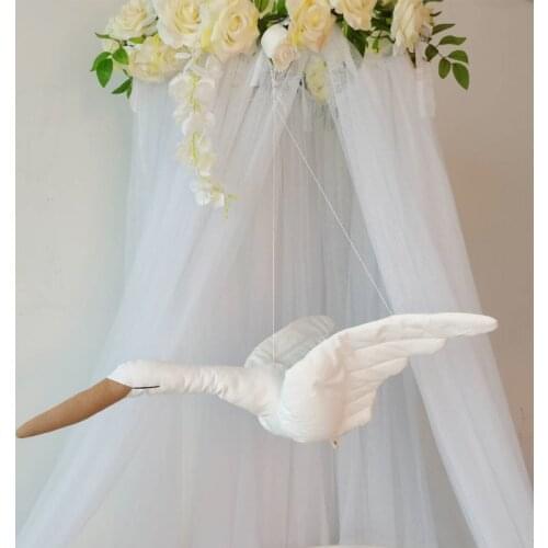 Creative Wall Hanging Swan Plush Stuffed Doll fabric Home Bedroom Nursery Room Decoration hanging ornaments baby soothing pillow