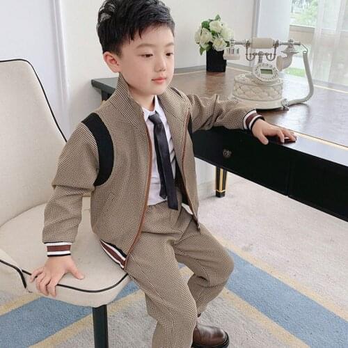 Fashion 2pcs Jackets +Pant Boys Clothing Sets For 18M 2 3 4 6 8 Year Spring Autumn Casual Baby Kids Set Formal Kids Boy Suits