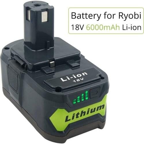 RB18L50 6000mAh Li-ion 18V Rechargeable Battery for Ryobi Power Tools P104 P105 P106 P107 P108 P109 RB18L40 BPL1820 Batteries