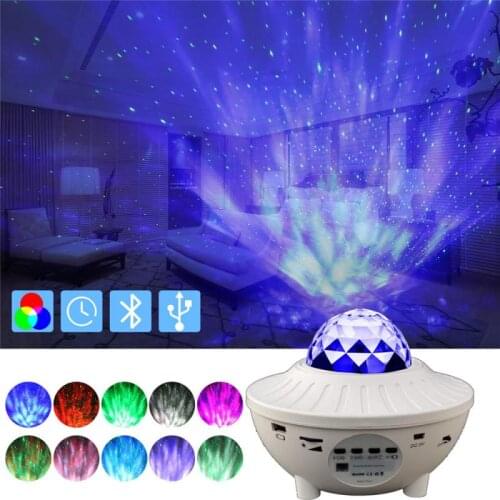 USB Voice Control Music Player LED Night Light Colorful Starry Sky Projector Blueteeth USB Charging Projection Lamp Kids Gift