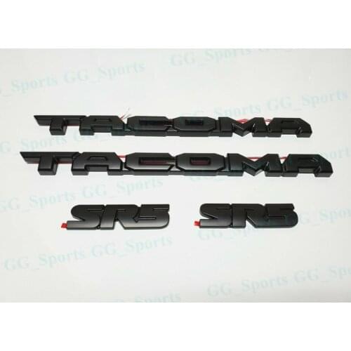 4PCS SET MATTE BLACKOUT EMBLEM OVERLAY KIT FIT FOR 2016-2020 TACOMA SR5