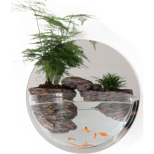 Wall hanging fish tank wall decoration originality wall decoration self absorbing plant flowerpot wall pendant hanging goldfish