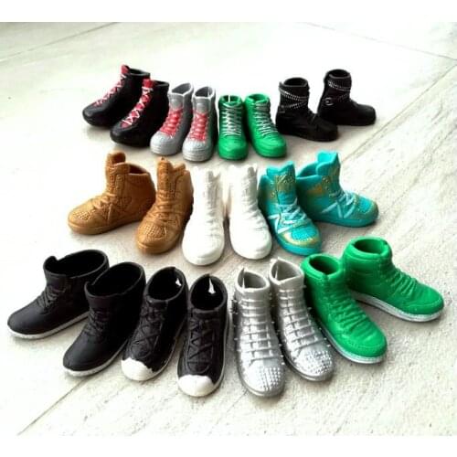 1/6 New Original multiple Colorful Doll Accessories Fashion Sneaker Flat Shoes Genuine Sandals Mens Shoes for Barbie Doll Shoes