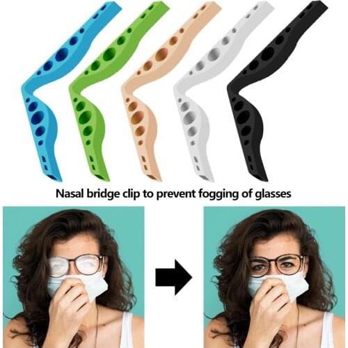 Flexible Durable Anti Fogging Glasses Fashion Soft Silicone Nose Bridge Clip Extensile Mask Clamp Eyewear Holder Accessory