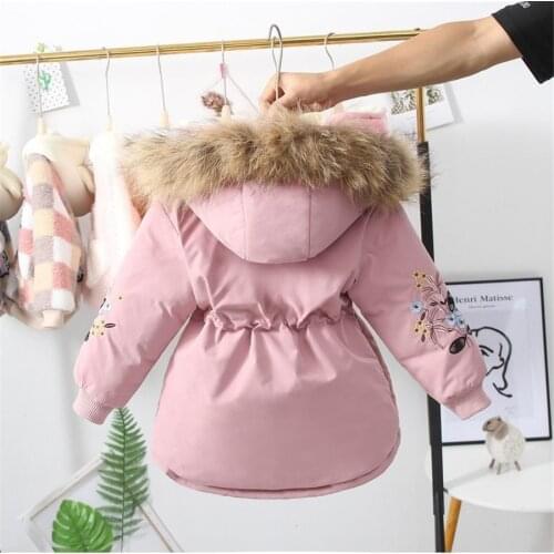 New 2020 Fashion Xmas Children Winter Jacket Girls Winter Coat Kids Warm Thick Fur Collar Hooded down Coats For girls clothing