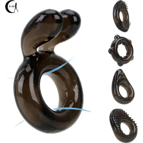 Silicone Beaded Penis Rings Delaying Ejaculation Cock Rings Lock Ejaculation Constriction Donuts Sex Toys For Men Couples
