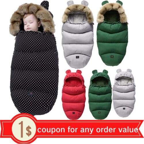 0-24M Baby Sleeping Bag Stroller Winter Windproof Thick Sleep sacks For Infant wheelchair envelopes Toddler Blanket Sleeping Bag