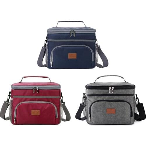 Picnic Bag 2-tier Foldable Cooler Box with Large Capacity Insulated Lunch Bag for Food Transport