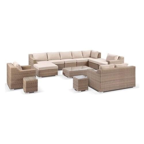 Sigma outdoor aluminum rattan furniture sectional seating set large sofa