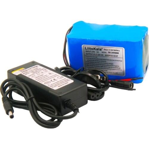 LiitoKala 24V 4ah 6ah 8ah 10ah 12 lithium battery pack 25.2V 12ah li-ion for bicycle battery pack