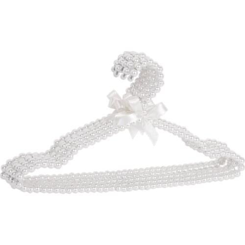 10 Pack Pearl Beads Plastic Elegant Fashion Clothes Hangers Standard Hangers for Adults and Children(White)