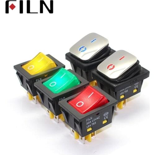 Heavy Duty 30A 250VAC Waterproof IP67 KCD4 Rocker Switch Stainless Steel Rocker Switch on off dpst dpdt LED switch