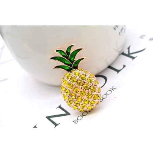 High-grade brooch female Crystal from Austrian Fruit pineapple color corsage scarf multipurpose European Fashion Jewelry