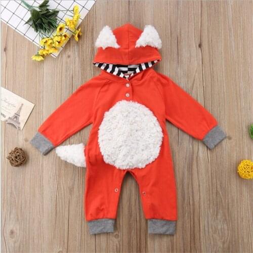 Explosive Styles for Boys and Girls Autumn and Winter Halloween One-Piece Baby Fox Romper Baby Romper Childrens Clothing