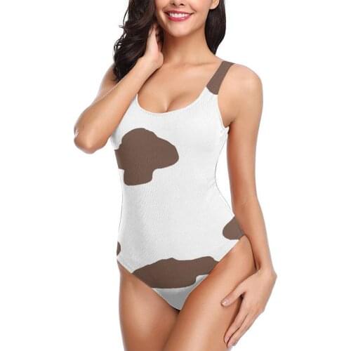 Women 2021 Exotic Bikinis Cow Print In Brown Women Swimsuit One Piece Swimwear R336 Women bathing suit SwimSuit