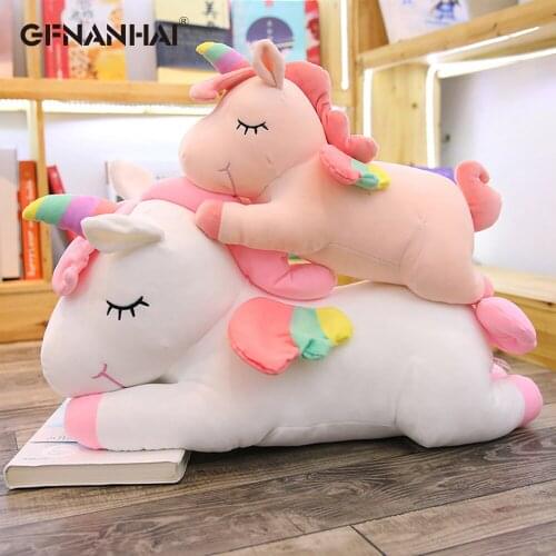 1pc 40/50/60cm New Lying Unicorn Stuffed Dolls Kawaii Soft Animal Unicorn Plush Toys for Children Sofa Pillows Christmas Gift