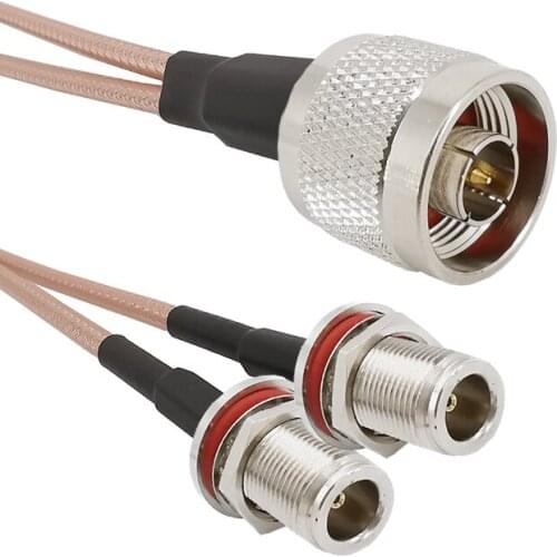 1Pcs N Type Cable Connector N Male to Dual N Female RG316 Splitter Cable N Type V Shape Cable For Signal Boosters RF Equipment