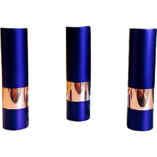 12.1mm Matte Dark Blue Round Aluminum Lipstick Tube Empty Lip Balm Cosmetic Container Packaging Refillable Bottle 10/25pieces