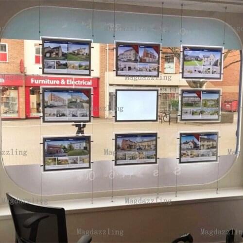 12PCS A2 Single Sided Landscape Magnetic Acrylic Frame LED Window Display Light Box Signs for Real Estate Agent Office