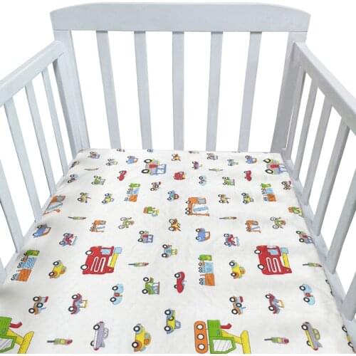 130cm*70cm 100% Cotton Crib Fitted Sheets Soft Baby Bed Mattress Covers Printed Newborn Infant Bedding Set Kids Mini Cot Sheet