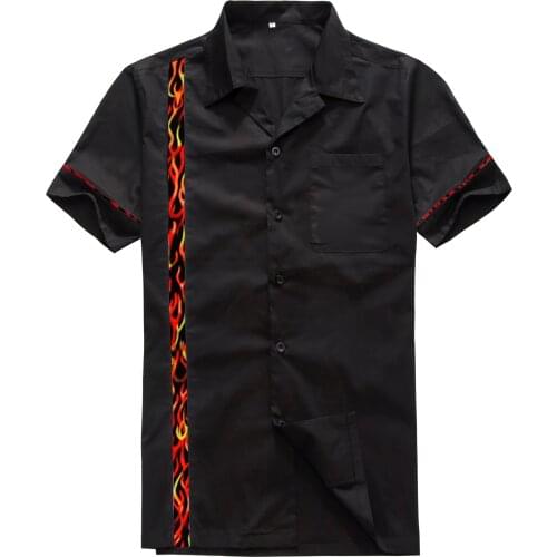 2019 New Designs Top Brand Cotton Cute Casino Print Rockabilly Hiphop Vintage 40s 50s American Club Panel Shirts