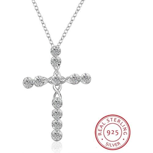 2019 High Quality 925 Sterling Silver Pave Aaa Cz Tiny Cute Cross Pendant Chocker Necklace Zirconia Charm Necklack Fine Jewelry