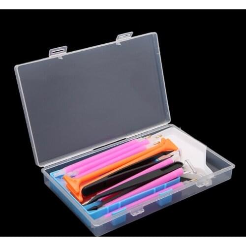 24 pcs Diamond Cross Stitch Tool DIY Tool Craft Sticky Pen Storage Box