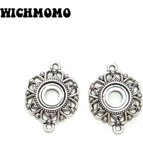 5 Pieces Zinc Alloy Fluted Flower Two Holes Porous Connectors Linkers for DIY Jewelry Earring Necklace Accessories PJ461
