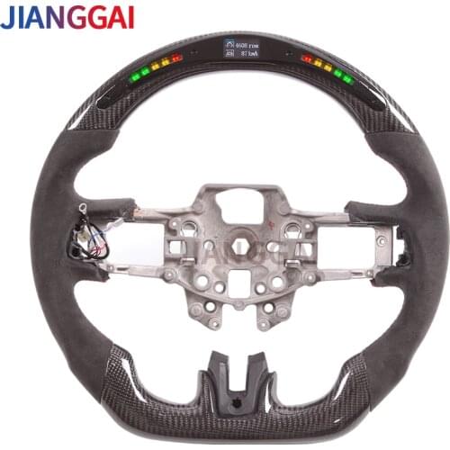 100% Real Carbon Fiber Suede LED Car Steering Wheel 2018-2020 Mustang s550 GT