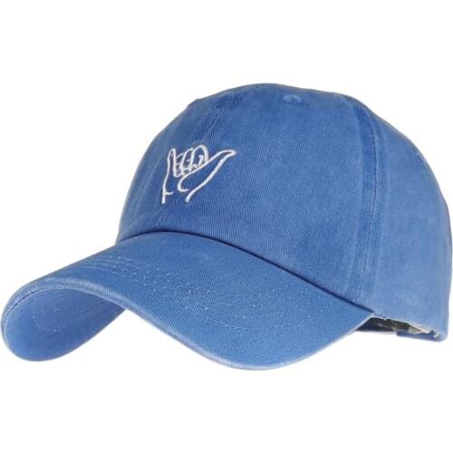 Retro Sea Wave Finger Embroidery Baseball Cap Outdoor Casual Washed Womens Mens Baseball Caps Adjustable Hip Hop Cap Hat