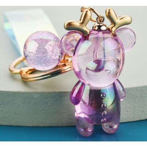 Cartoon Deer Pendant Keychain Female Ins Creative Cute Animal Phone Key Chain Couple Lovers Car Lanyard Girl Christmas Gift Toy