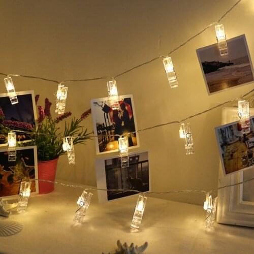 1.2M 10LEDs Photo Clip LED String Lights Fairy Lights Indoor Outdoor Battery Operated Garland Christmas Decoration Room Party We