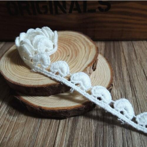 Hot Latest Guipure Lace Trim 1.3cm Ribbon White Lace Fabric Cotton DIY Sewing Accessories Manual Trimmings Clothing dentelle RT2