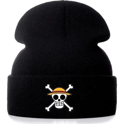 The Pirate King Skull Cotton Embroidery Casual Beanies for Men Women Knitted Winter Hat Solid Hip-hop Skullies Bonnet Unisex Cap