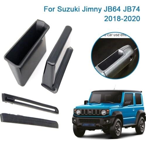 Pair Car Door Handle Box For Suzuki Jimny JB64 JB74 2018-2020 Automobile Organizer Box Phone Holder ABS Car Inner Tray Holder