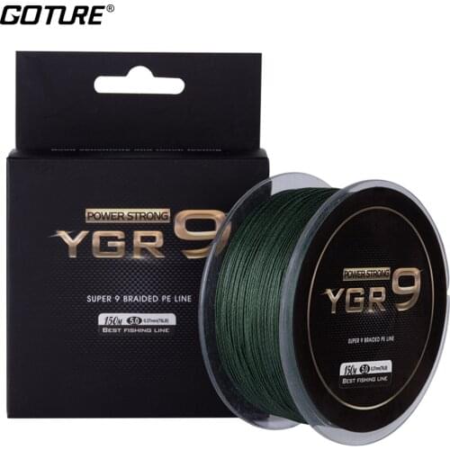 Goture Super Strong 9 Strand 150M Fishing Line Multifilament PE Braided Cord Sea Carp Fishing Lines 29-76LB