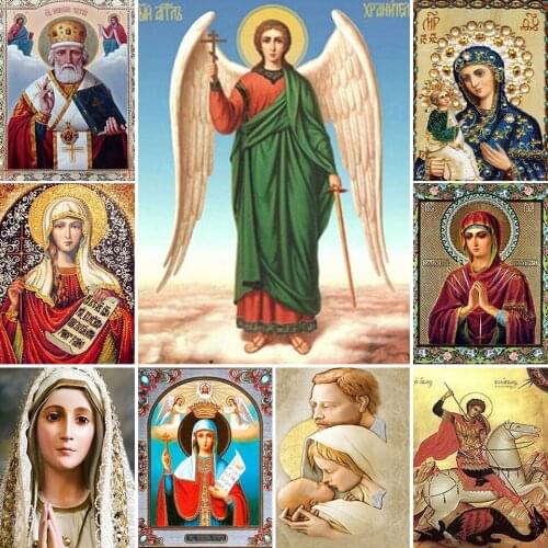 5D DIY Diamond Painting Religious Icons Cross Stitch Kit Full Drill Square Embroidery Mosaic Picture of Rhinestones Home Decor