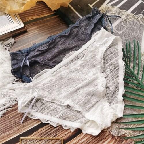 New Womens Underwear Sexy Lace Panties Fashion Comfort Bow Briefs Low Waist Seamless Underpants Female Invisible Lingerie